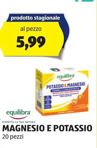 ALDI equilibra MAGNESIO E POTASSIO 20 pezzi offerta