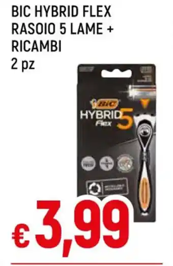 IperFamila BIC HYBRID FLEX RASOIO 5 LAME + RICAMBI 2 pz offerta