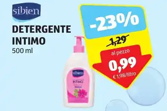 ALDI sibien DETERGENTE INTIMO 500 ml offerta