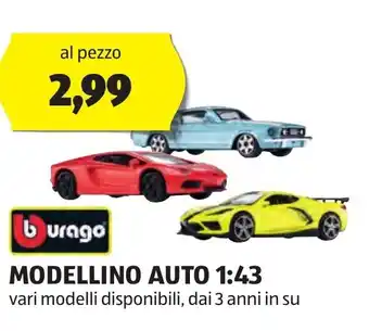 ALDI burago MODELLINO AUTO 1:43 offerta