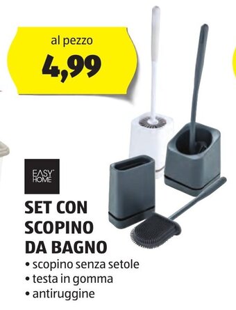 ALDI EASY HOME SET CON SCOPINO DA BAGNO offerta
