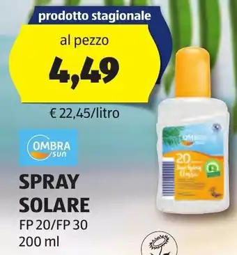 ALDI SPRAY SOLARE FP 20/FP 30 200 ml offerta