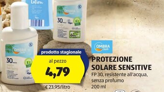 ALDI OMBRA Sun PROTEZIONE SOLARE SENSITIVE 200 ml offerta