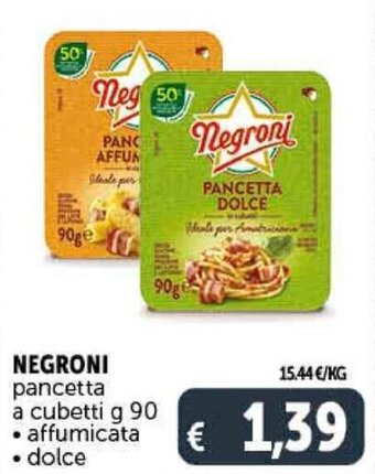 Deco Supermercati Negroni pancetta a cubetti g 90 offerta