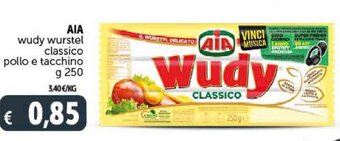 Deco Supermercati AIA wudy wurstel classico pollo e tacchino g 250 offerta