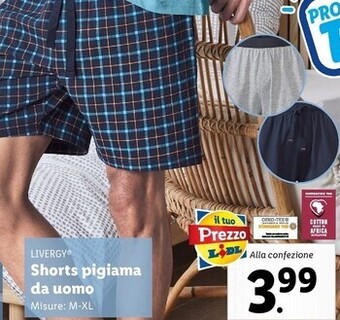 Lidl Livergy shorts pigiama da uomo offerta