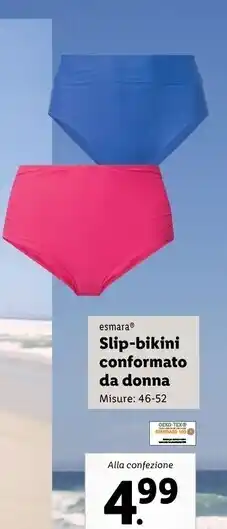 Lidl Esmara slip-bikini conformato da donna offerta