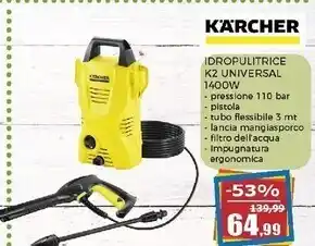 Happy Casa Kärcher idropulitrice k2 universal edition 1400 watt offerta