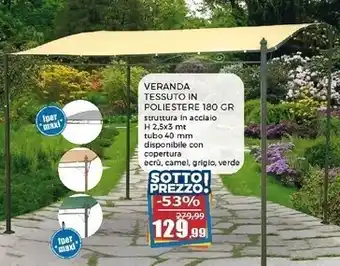 Happy Casa Gazebo veranda ecrù - 2,5x3 metri offerta