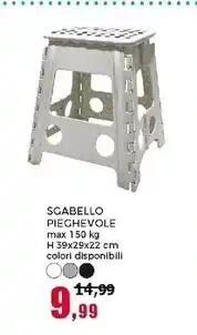 Happy Casa Sgabello pieghevole - h39x39x32 cm offerta