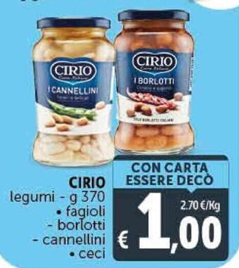 Deco Supermercati CIRIO legumi - g 370 offerta