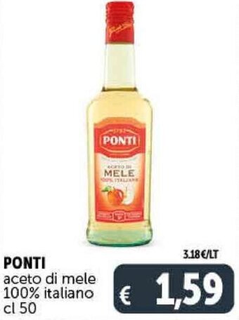 Deco Supermercati PONTI aceto di mele 100% italiano cl 50 offerta