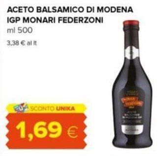 ACETO BALSAMICO DI MODENA IGP MONARI FEDERZONI ml 500