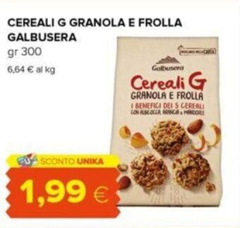 Oasi CEREALI G GRANOLA E FROLLA GALBUSERA gr 300 offerta