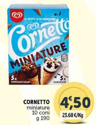 Deco Supermercati CORNETTO miniature 10 coni g 190 offerta