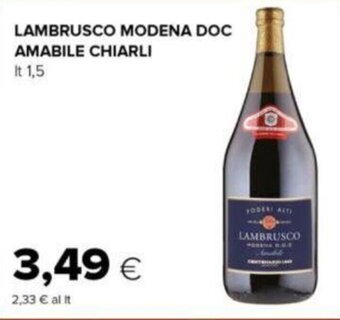 Oasi LAMBRUSCO MODENA DOC AMABILE CHIARLI lt 1,5 offerta