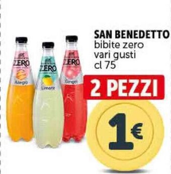 Deco Supermercati SAN BENEDETTO bibite zero vari gusti cl 75 offerta