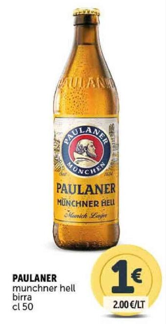 Deco Supermercati PAULANER munchner hell birra cl 50 offerta