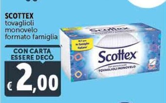 Deco Supermercati SCOTTEX tovaglioli monovelo formato famiglia offerta