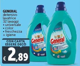 Deco Supermercati GENERAL detersivo lavatrice 32 lavaggi offerta