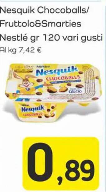 Famila Superstore Nesquik Chocoballs/ Fruttolo&Smarties Nestlé gr 120 vari gusti offerta