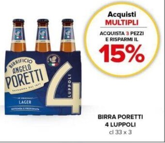 Oasi BIRRA PORETTI 4 LUPPOLI cl 33 x 3 offerta