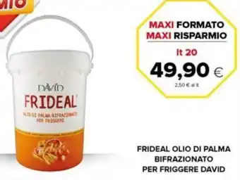 Oasi FRIDEAL OLIO DI PALMA BIFRAZIONATO PER FRIGGERE DAVID 20 lt. offerta