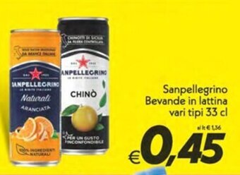Iper Super Conveniente Sanpellegrino Bevande in lattina vari tipi 33 cl offerta