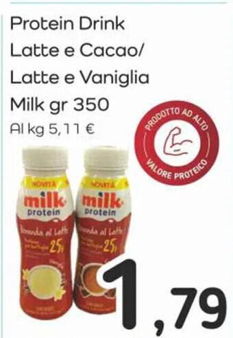 Famila Superstore Protein Drink Latte e Cacao/ Latte e Vaniglia Milk gr 350 offerta