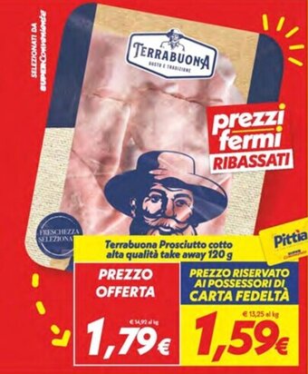 Iper Super Conveniente Terrabuona Prosciutto cotto alta qualità take away 120 g offerta
