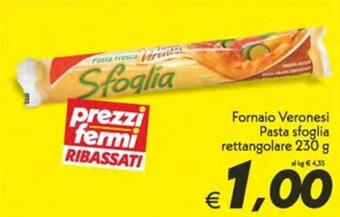 Iper Super Conveniente Fornaio Veronesi Pasta sfoglia rettangolare 230 g offerta