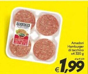 Iper Super Conveniente Amadori Hamburger di tacchino x4 320 g offerta