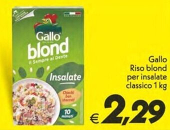 Iper Super Conveniente Gallo Riso blond per insalate classico 1 kg offerta
