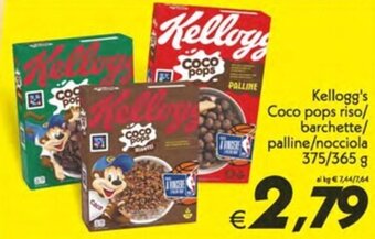 Iper Super Conveniente Kellogg's Coco pops riso/ barchette/ palline/nocciola 375/365 g offerta