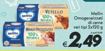 Iper Super Conveniente Mellin Omogeneizzati di carne vari tipi 2x120 g offerta