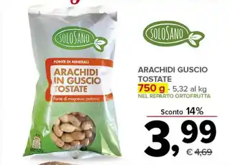 Todis ARACHIDI GUSCIO TOSTATE 750 g offerta