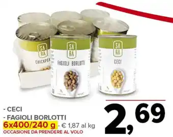 Todis - CECI - FAGIOLI BORLOTTI 6x400/240 g offerta