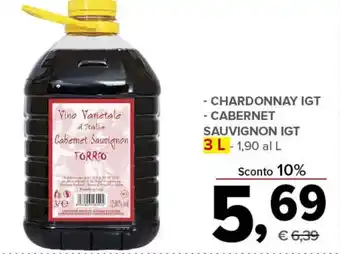 Todis - CHARDONNAY IGT - CABERNET SAUVIGNON IGT 3 L offerta