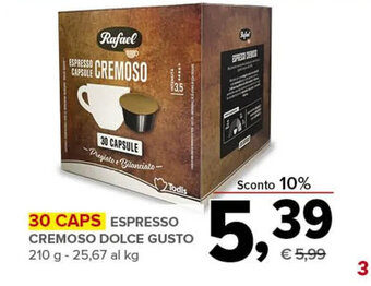 30 CAPS ESPRESSO CREMOSO DOLCE GUSTO 210 g