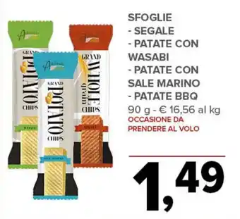 Todis SFOGLIE - SEGALE - PATATE CON WASABI 90 g offerta