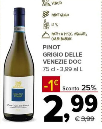 Todis PINOT GRIGIO DELLE VENEZIE DOC 75 cl offerta