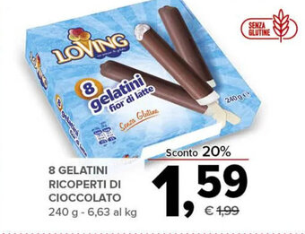 Todis 8 GELATINI RICOPERTI DI CIOCCOLATO 240 g offerta