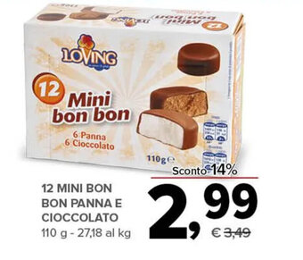 Todis 12 Mini bon bon PANNA E CIOCCOLATO 110 g offerta