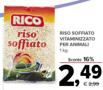 Todis RISO SOFFIATO VITAMINIZZATO PER ANIMALI 1 kg offerta