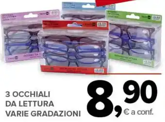 3 OCCHIALI DA LETTURA VARIE GRADAZIONI