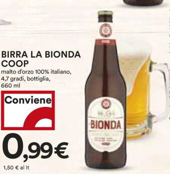 Coop BIRRA LA BIONDA COOP 660 ml offerta