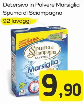 Famila Superstore Detersivo in Polvere Marsiglia Spuma di Sciampagna 92 lavaggi offerta