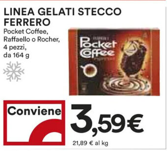 Coop LINEA GELATI STECCO FERRERO 4 pezzi 164 g offerta