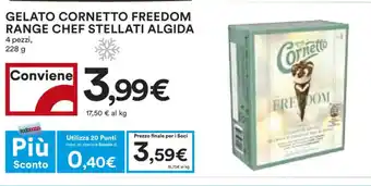 Coop GELATO CORNETTO FREEDOM RANGE CHEF STELLATI ALGIDA 228 g offerta