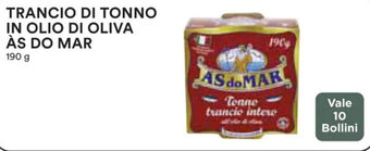 Coop TRANCIO DI TONNO IN OLIO DI OLIVA ÀS DO MAR 190 g offerta